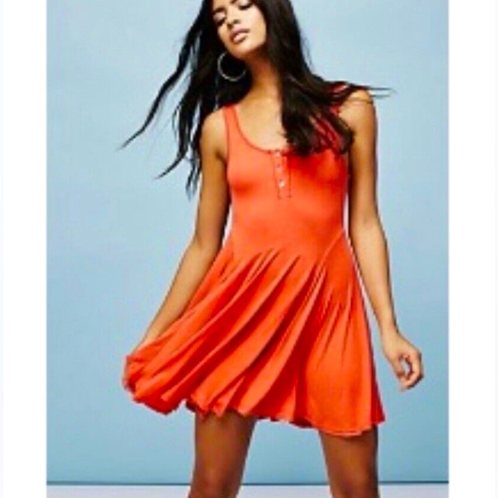FREE PEOPLE Beach Orange Lara's Mini Dress